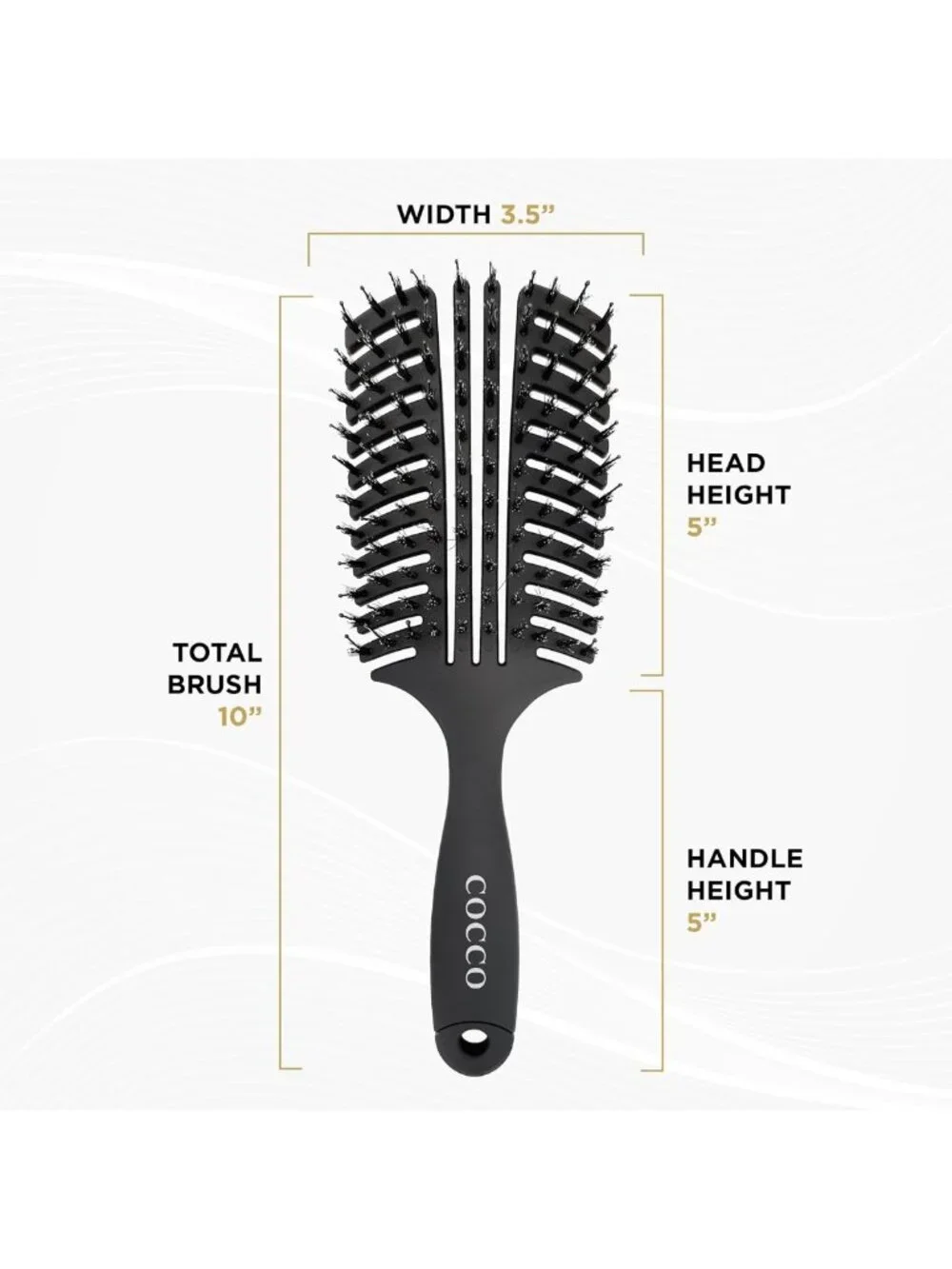 Curved Detangling Brush - Vented Boar & Nylon Bristles for Smooth Styling